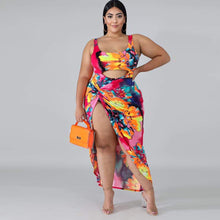 Load image into Gallery viewer, Plus Size Swimsuit One-piece Skirt Print Plus Size Swimsuit
