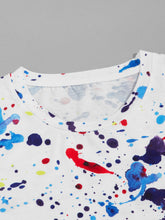 Load image into Gallery viewer, Men Paint Splatter Pattern Tee With Drawstring Joggers
