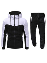 Load image into Gallery viewer, Men Two Tone Zip Up Hoodie With Joggers
