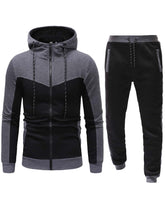 Load image into Gallery viewer, Men Two Tone Zip Up Hoodie With Joggers
