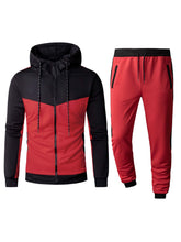 Load image into Gallery viewer, Men Two Tone Zip Up Hoodie With Joggers
