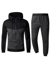 Load image into Gallery viewer, Men Two Tone Zip Up Hoodie With Joggers
