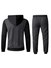 Load image into Gallery viewer, Men Two Tone Zip Up Hoodie With Joggers
