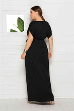 Load image into Gallery viewer, Plus Tie Waist Wrap Top Maxi Dress
