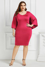 Load image into Gallery viewer, Plus Size Bat Sleeve Wrap Dress
