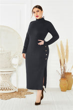 Load image into Gallery viewer, Plus Size Split Button Sweater Dress
