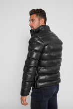 Load image into Gallery viewer, Men&#39;s Crimson Black Puffer Winter Down Leather Jacket With Fur
