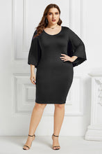 Load image into Gallery viewer, Plus Size Bat Sleeve Wrap Dress
