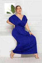 Load image into Gallery viewer, Plus Tie Waist Wrap Top Maxi Dress
