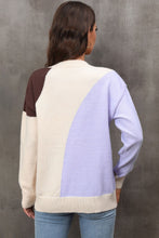 Load image into Gallery viewer, Color Block Ribbed Cuff Drop Shoulder Sweater
