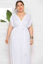 Load image into Gallery viewer, Plus Tie Waist Wrap Top Maxi Dress
