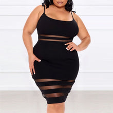 Load image into Gallery viewer, XL-5XL Mesh Stripe Pattern Dress
