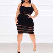 Load image into Gallery viewer, XL-5XL Mesh Stripe Pattern Dress
