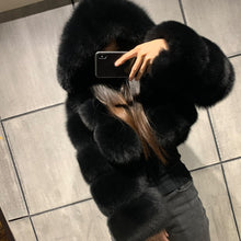 Load image into Gallery viewer, Winter Faux Fur Cropped Coat
