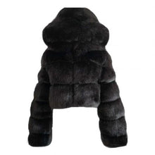 Load image into Gallery viewer, Winter Faux Fur Cropped Coat
