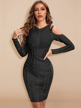 Load image into Gallery viewer, Long Sleeve Hollow Out Mesh Dress
