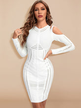 Load image into Gallery viewer, Long Sleeve Hollow Out Mesh Dress
