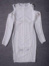 Load image into Gallery viewer, Long Sleeve Hollow Out Mesh Dress
