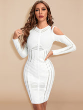 Load image into Gallery viewer, Long Sleeve Hollow Out Mesh Dress
