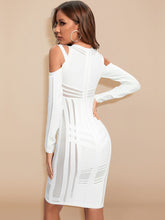 Load image into Gallery viewer, Long Sleeve Hollow Out Mesh Dress
