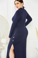 Load image into Gallery viewer, Plus Size Split Button Sweater Dress
