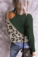 Load image into Gallery viewer, Leopard  Block Turtleneck Sweater
