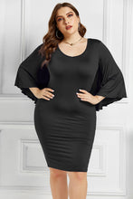 Load image into Gallery viewer, Plus Size Bat Sleeve Wrap Dress
