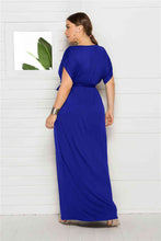 Load image into Gallery viewer, Plus Tie Waist Wrap Top Maxi Dress
