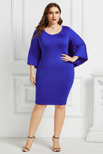 Load image into Gallery viewer, Plus Size Bat Sleeve Wrap Dress
