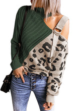 Load image into Gallery viewer, Leopard  Block Turtleneck Sweater
